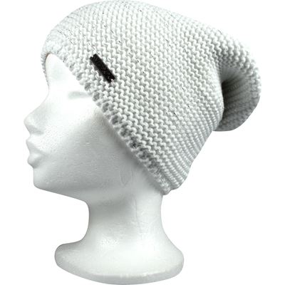 Women's knitted hat VIVARO with lurex WHITE-SILVER