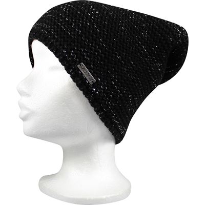 Women's knitted hat VIVARO with lurex BLACK-SILVER