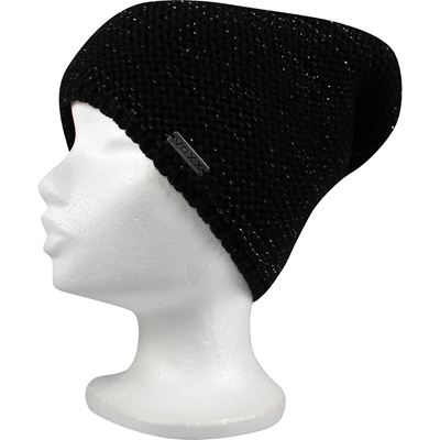 Women's knitted hat VIVARO with lurex BLACK-GOLD