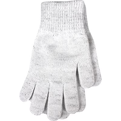 VIVARO women's knitted gloves with lurex WHITE-SILVER