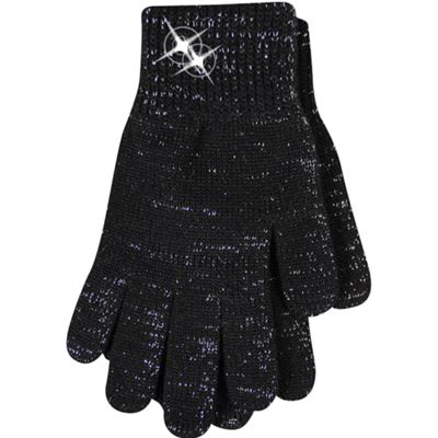 Women's knitted gloves VIVARO with lurex BLACK-SILVER