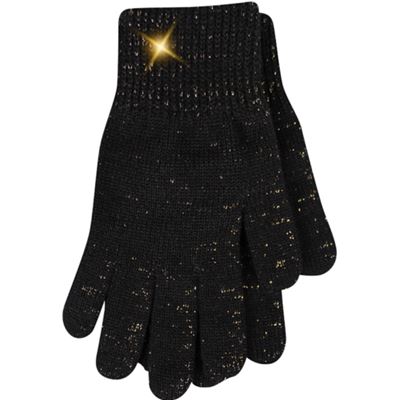 VIVARO women's knitted gloves with lurex BLACK AND GOLD