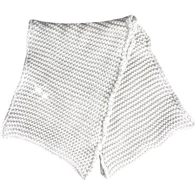 Women's knitted VIVARO circular scarf with lurex WHITE-SILVER