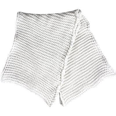 Women's knitted VIVARO circular scarf with lurex WHITE-SILVER