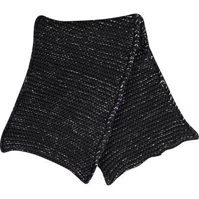Women's knitted VIVARO circular scarf with lurex BLACK-SILVER