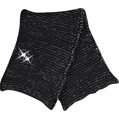 Women's knitted VIVARO circular scarf with lurex BLACK-SILVER