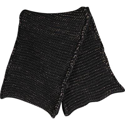 Women's knitted VIVARO circular scarf with lurex BLACK AND GOLD