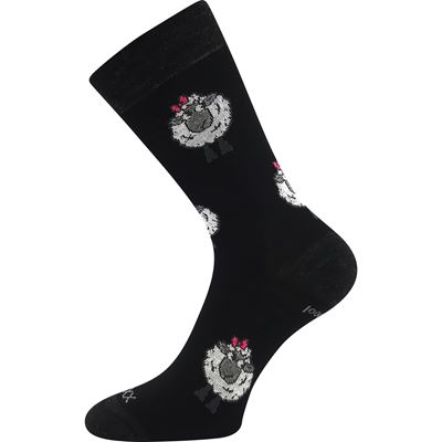 Women's thin socks made of merino WOOL with silver ions BLACK