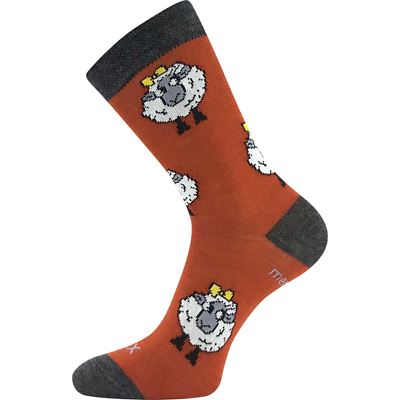 Children's thin socks made of merino WOOL with silver ions DARK ORANGE