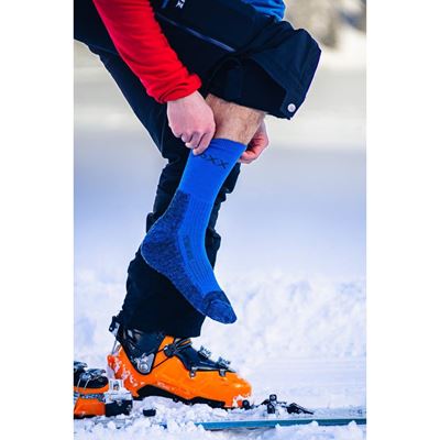 VOYAGE winter wool socks with silver BLUE