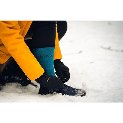 VOYAGE winter wool socks with silver BLUE-GREEN
