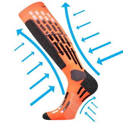 VXPRES compression knee socks with silver ions NEON ORANGE