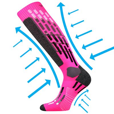 VXPRES compression knee socks with silver ions NEON PINK