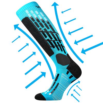 VXPRES compression knee socks with silver ions NEON TURQUOISE