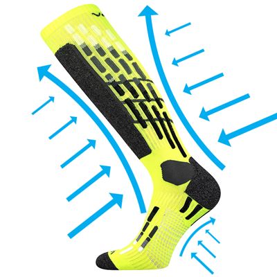 VXPRES compression knee socks with silver ions NEON YELLOW