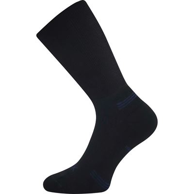 WANAK double-layer socks with soft cuffs, made from merino wool, BLACK