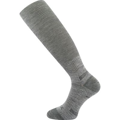Double-layer knee socks with soft cuffs WANAK made of merino wool LIGHT GREY