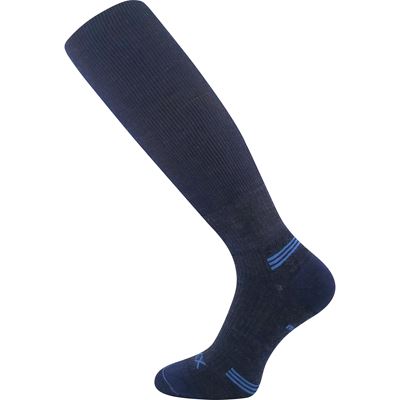 Double-layer knee-high socks with soft cuffs WANAK made of merino wool DARK BLUE