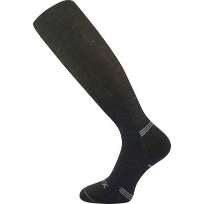 Double-layer knee socks with soft cuff WANAK made of merino wool DARK GREY