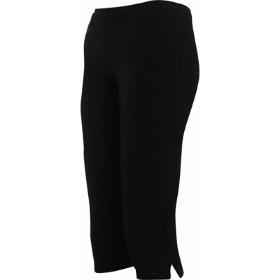 Girls' 3/4 length cotton sweatpants WARP BLACK