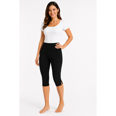 Women's 3/4 cotton sweatpants WARP BLACK