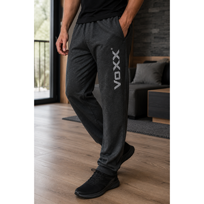 Men's WARP cotton sweatpants, DARK GREY MELANGE