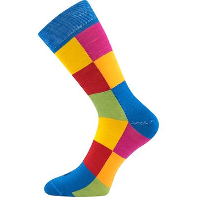 WOCUBE wool checked socks with silver COLOURFUL (3 pairs)