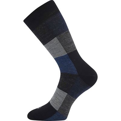 WOCUBE wool checked socks with silver BLACK-GREY (3 pairs)