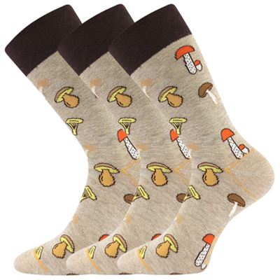 Men's funny WOODOO socks with pictures of MUSHROOMS AND SPONGES