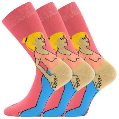 Women's funny WOODOO socks with PREGNANT WOMAN images
