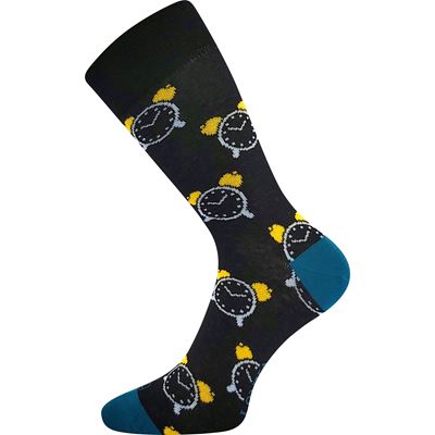 Men's funny WOODOO socks with ALARM CLOCK pictures