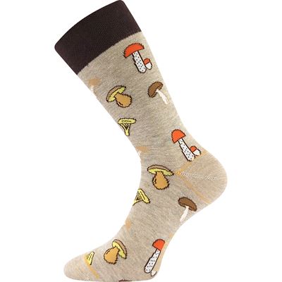 Men's funny WOODOO socks with pictures of MUSHROOMS AND SPONGES