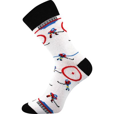 Men's funny WOODOO socks with HOCKEY pictures