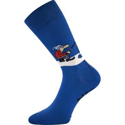 Men's funny WOODOO socks with FISHING images
