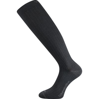 Light compression knee socks made of merino WOOLAX with silver ions DARK GREY
