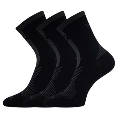 Thin merino socks WORALF with silver ions BLACK with dark grey