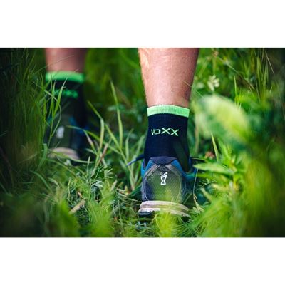 Thin merino socks WORALF with silver ions BLACK with neon green