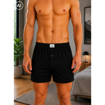 Men's bamboo boxer shorts WUZZY black
