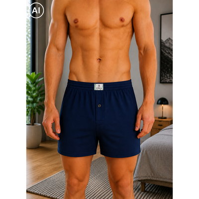 Men's bamboo boxer shorts WUZZY dark blue