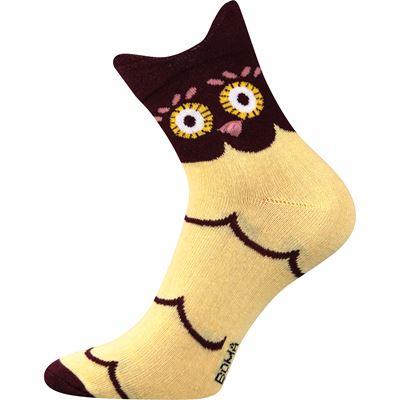 Women's summer socks XANTIPA 34 with owls MIX (3 pairs)