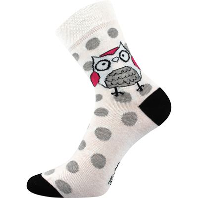 Women's summer socks XANTIPA 60 with owls MIX (3 pairs)