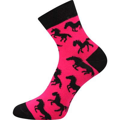 Women's summer socks XANTIPA 64 with horses MIX (3 pairs)
