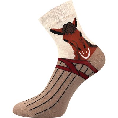 Women's summer socks XANTIPA 64 with horses MIX (3 pairs)