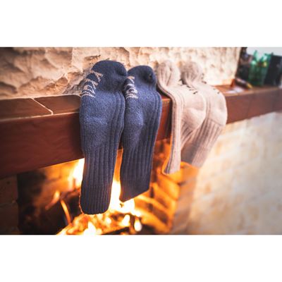 WILLIE grey melange winter woollen socks