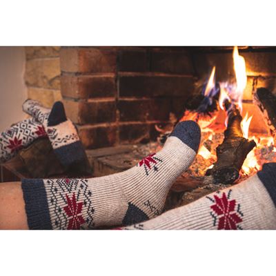 Set of winter socks and knitted mittens ALTA SET made of merino wool and alpaca REŽNÉ