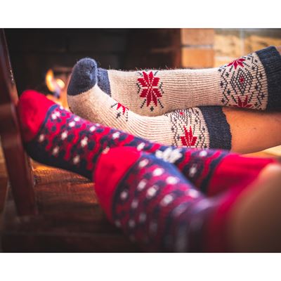 TRONDELAG SET of winter socks and knitted mittens with silver ions JEANS