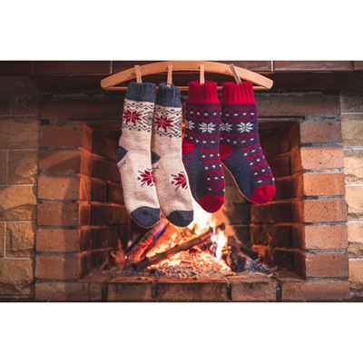 Thick winter socks ALTA made of merino wool and alpaca PATTERN A