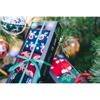 DEBOX picture socks, gift-wrapped, CHRISTMAS mix H