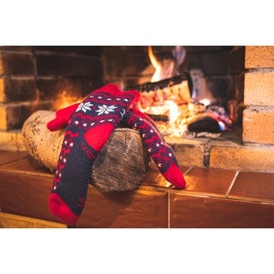 TRONDELAG SET of winter socks and knitted mittens with silver ions JEANS