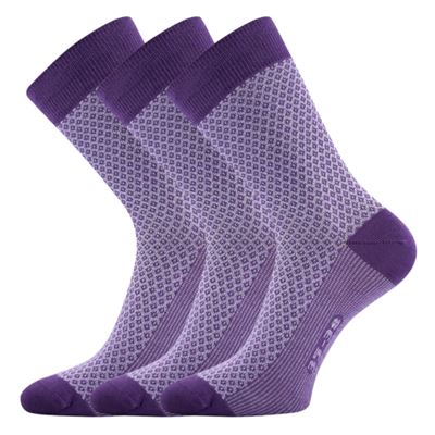 Women's jacquard socks ŽANETA with cotton PURPLE Lonka 125986 2